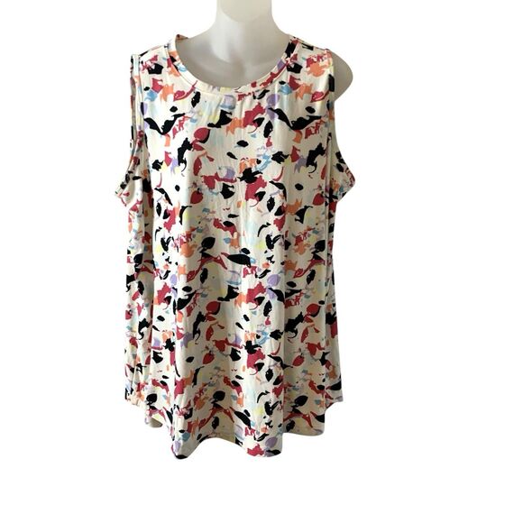 Lane Bryant Tank Top Women's 22/24 Colorful Retro Open Back Tunic Slouchy Active - Picture 11 of 13